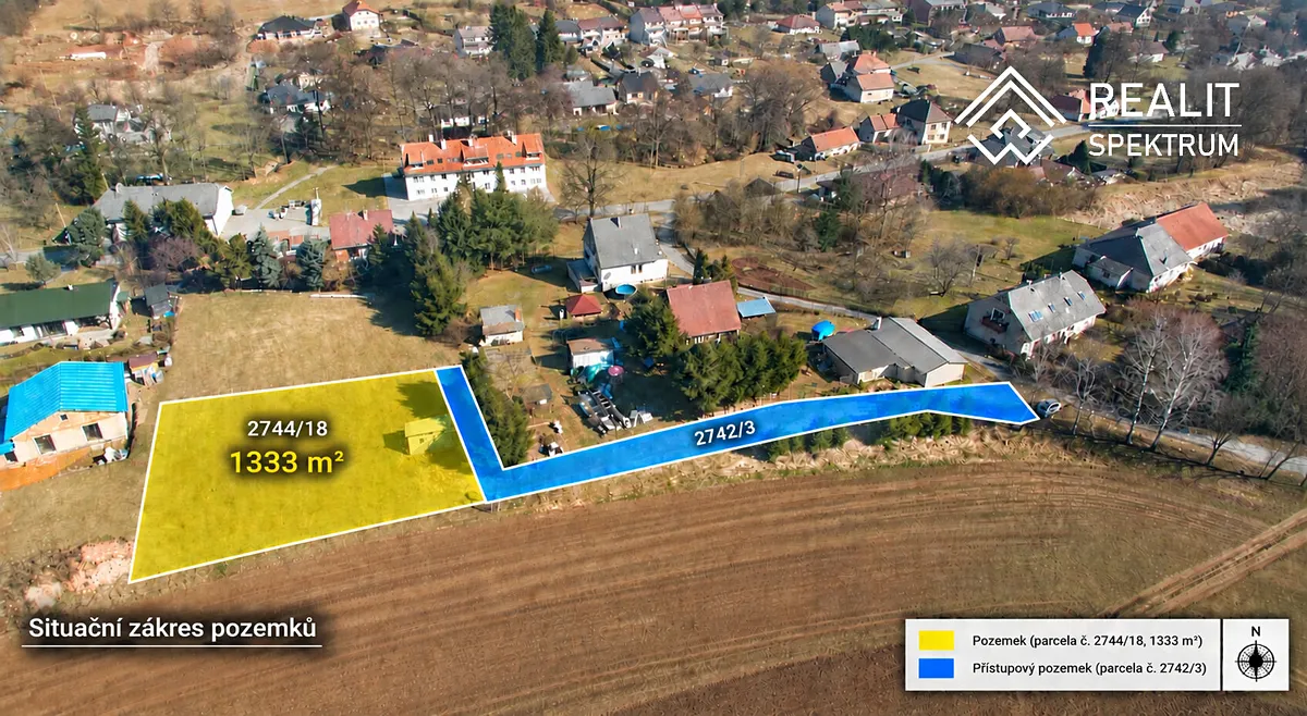 Prodej stavebního pozemku 1333 m²